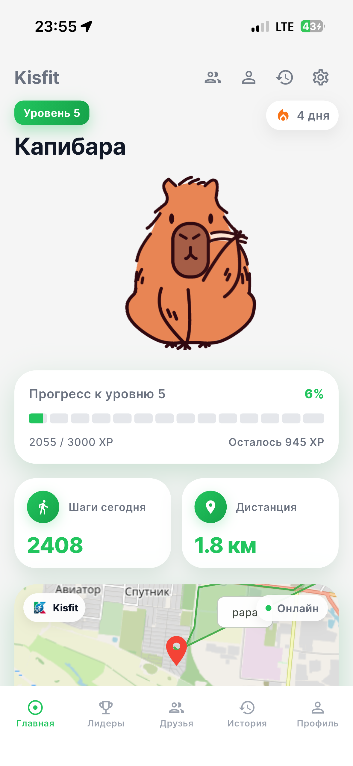 КИСФИТ: главный экран